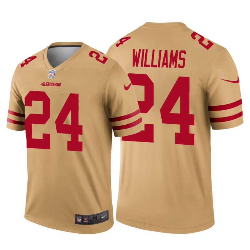 Men San Francisco 49ers 24 K Waun Williams Nike Gold Inverted Legend NFL Jersey